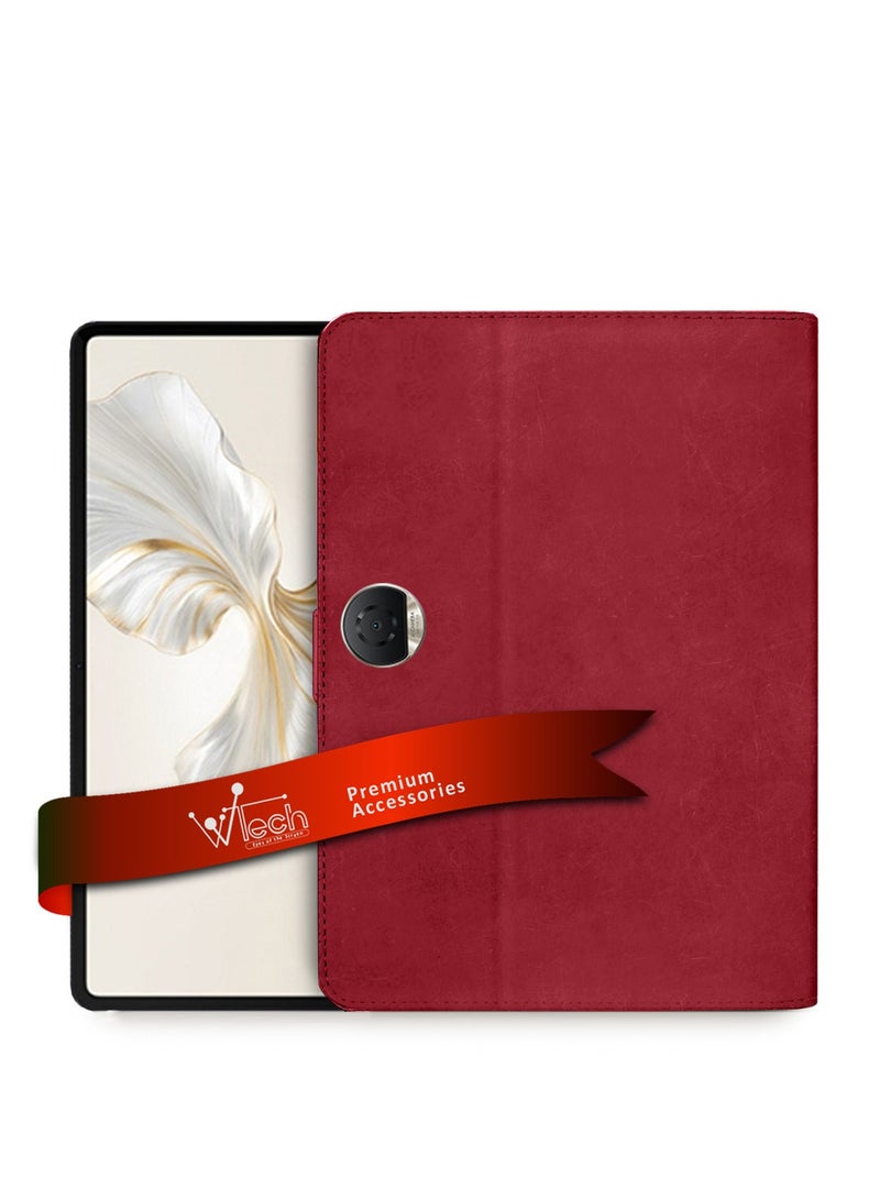 Wtech PU Leather Magnetic Closure Flip Case Cover For Honor Pad 9 12.1 Inch 2023 Red - Image 1