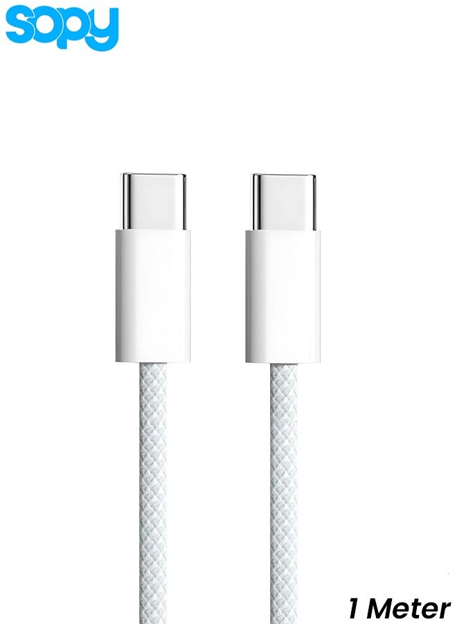 SOPY 1-Meter High-Performance USB-C to USB-C Cable: Fast Charging, High-Speed Data Transfer, Featuring Durable Nylon Braid, Aluminum Housing, and Integrated Smart Chip for Safe and Reliable Power Delivery - Image 1