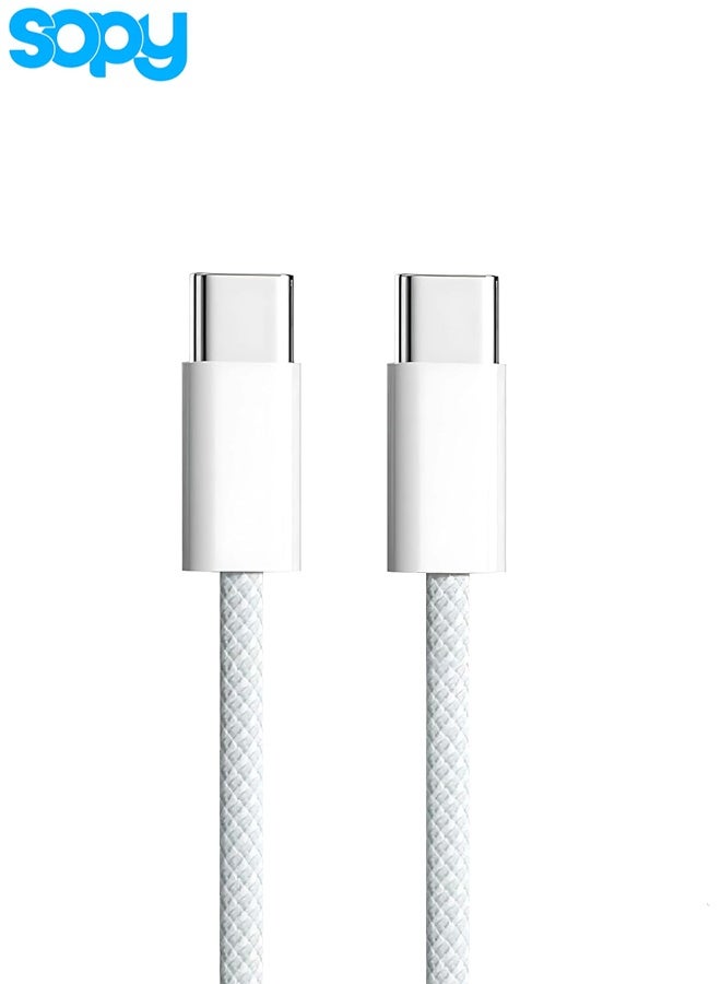 SOPY 1-Meter High-Performance USB-C to USB-C Cable: Fast Charging, High-Speed Data Transfer, Featuring Durable Nylon Braid, Aluminum Housing, and Integrated Smart Chip for Safe and Reliable Power Delivery - Image 2