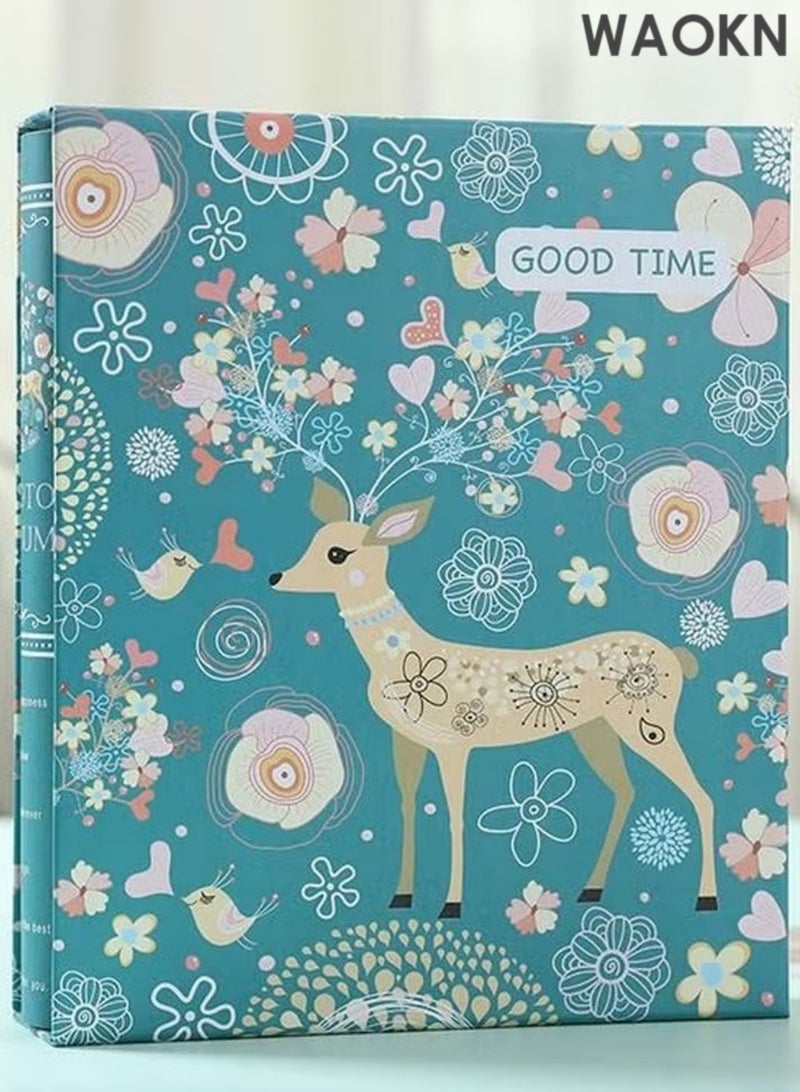 دبليو أيه أو كي أن ألبومات صور عائلية صغيرة محمولة، 200 جيب، ألبوم صور مطبوع عليه رقائق معدنية للصور مقاس 6 بوصات، ألبوم صور محمول متين للعائلة والزفاف والسفر والأولاد والبنات، هدية عيد الميلاد - Image 1