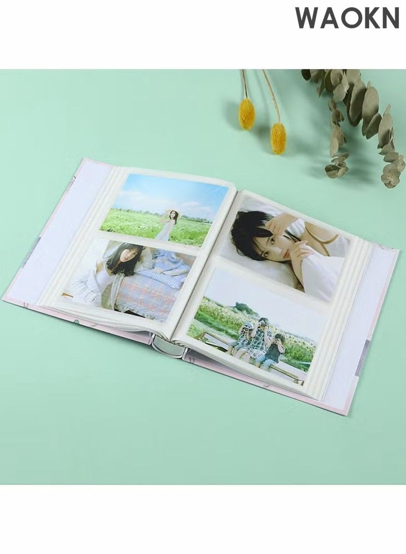 دبليو أيه أو كي أن ألبومات صور عائلية صغيرة محمولة، 200 جيب، ألبوم صور مطبوع عليه رقائق معدنية للصور مقاس 6 بوصات، ألبوم صور محمول متين للعائلة والزفاف والسفر والأولاد والبنات، هدية عيد الميلاد - Image 2