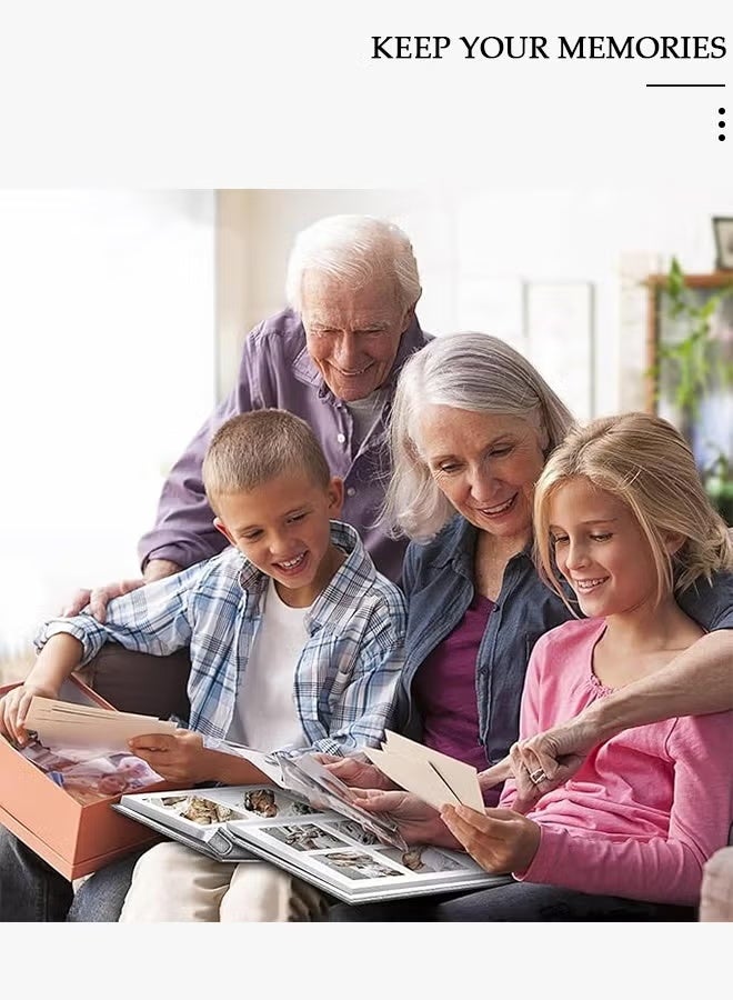 دبليو أيه أو كي أن ألبومات صور عائلية صغيرة محمولة، 200 جيب، ألبوم صور مطبوع عليه رقائق معدنية للصور مقاس 6 بوصات، ألبوم صور محمول متين للعائلة والزفاف والسفر والأولاد والبنات، هدية عيد الميلاد - Image 3