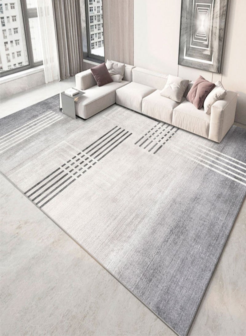 Sharpdo Area Rug Living Room Simple Modern Carpet Living Room Bedroom Rug Floor Carpet Home Anti-slip Rectangle Grey Polyester 160*230CM - Image 3
