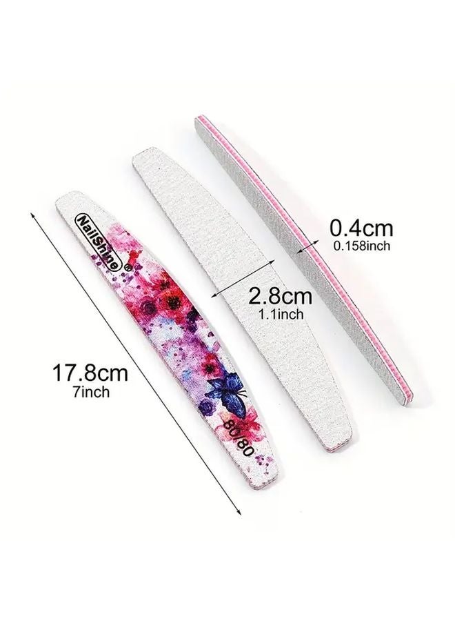 10pcs Pink 80 Grit Nail Files Buffers 6 Grit Levels 80 320 Floral Pattern Durable - Image 5
