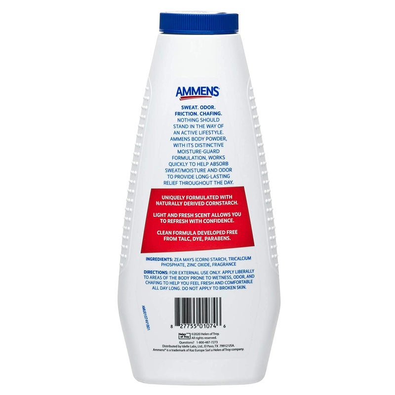 Ammens Body Powder Original – Talc-Free Clean Formula, All-Day 4X Strong Protection, 11 oz (Pack of 4) - Image 2