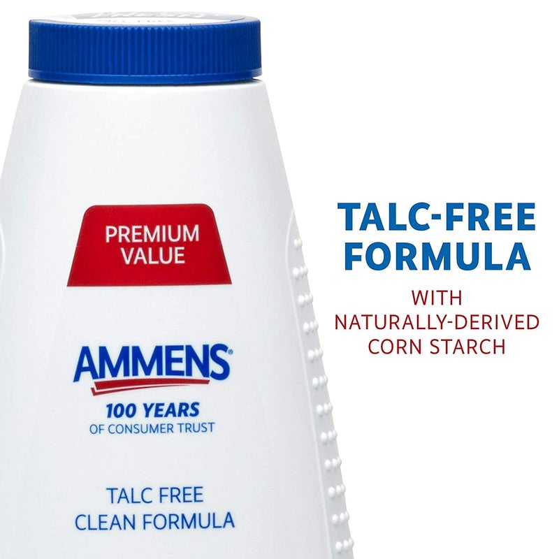 Ammens Body Powder Original – Talc-Free Clean Formula, All-Day 4X Strong Protection, 11 oz (Pack of 4) - Image 3