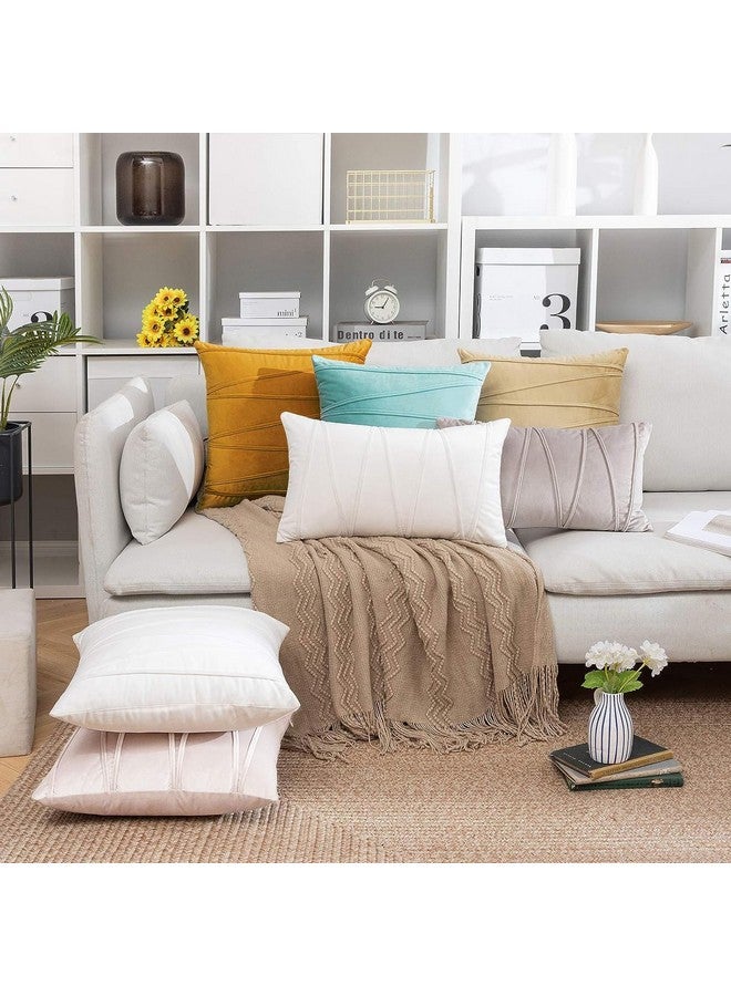 Khooti Velvet Cushion Cover Pack of 2-22" x 22" / 56 x 56 cm - Gold - Soft Pillow Covers Cushion Case for Sofa Bedroom Livingroom Chair Car, Cushion Cover with Random Zig Zag Pattern - Image 4