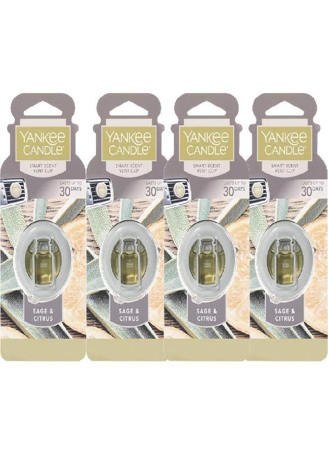 YANKEE CANDLE Yankee Candle Car Freshener Smart-Scent Vent Clips, 4-Pack (Sage & Citrus)  - Image 2