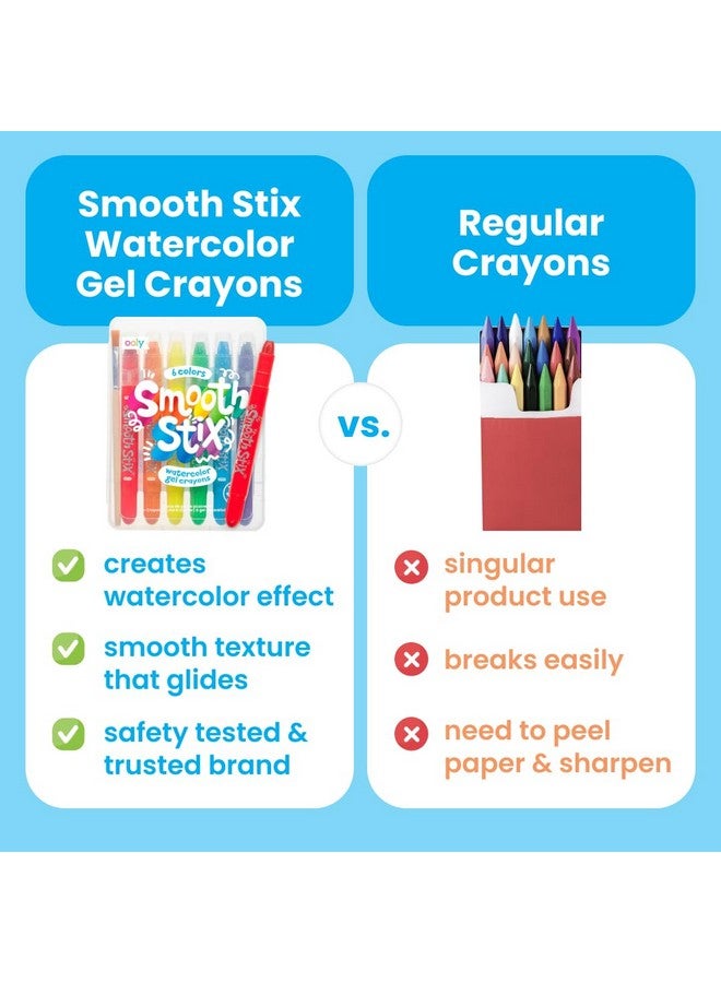 أولي أقلام تلوين جل أولي سموث ستيكس للأطفال والكبار مع فرشاة رسم - مجموعة من 24 قلم تلوين قوس قزح مائي للزجاج والورق مع حافظة بلاستيكية شفافة للأقلام - مجموعة أقلام تلوين جل سهلة التنظيف - Image 3