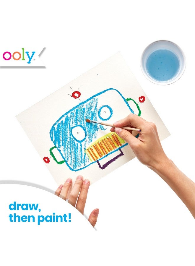 أولي أقلام تلوين جل أولي سموث ستيكس للأطفال والكبار مع فرشاة رسم - مجموعة من 24 قلم تلوين قوس قزح مائي للزجاج والورق مع حافظة بلاستيكية شفافة للأقلام - مجموعة أقلام تلوين جل سهلة التنظيف - Image 4