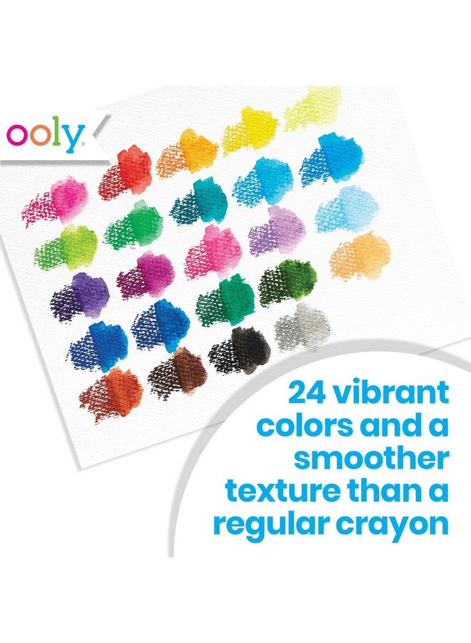 أولي أقلام تلوين جل أولي سموث ستيكس للأطفال والكبار مع فرشاة رسم - مجموعة من 24 قلم تلوين قوس قزح مائي للزجاج والورق مع حافظة بلاستيكية شفافة للأقلام - مجموعة أقلام تلوين جل سهلة التنظيف - Image 5