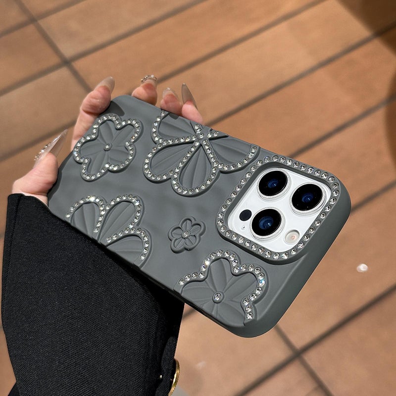 erorex For iPhone 16 Pro Max  Crystal Diamond TPU Phone Case(Black) - Image 2