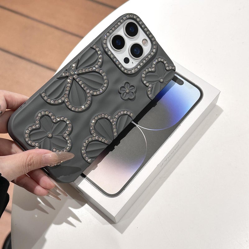 erorex For iPhone 16 Pro Max  Crystal Diamond TPU Phone Case(Black) - Image 3