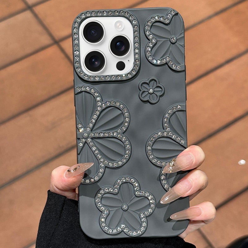 erorex For iPhone 16 Pro Max  Crystal Diamond TPU Phone Case(Black) - Image 1