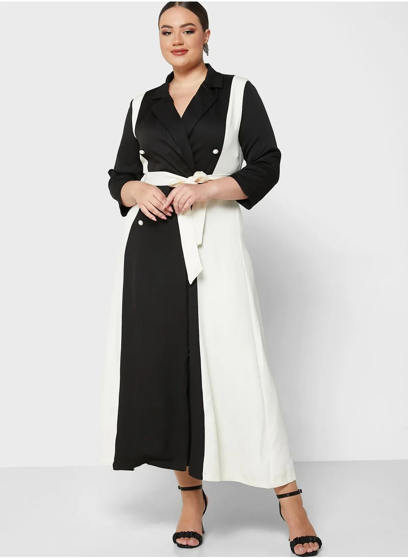 Khizana Plus size colorblock blazer dress