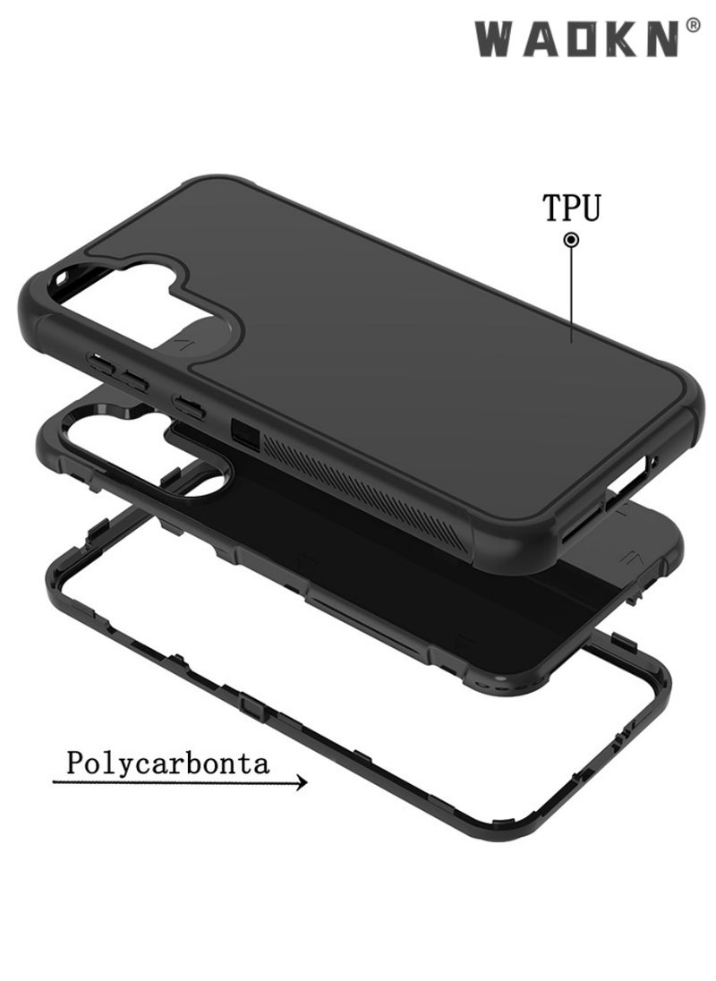 WAOKN - Defender Case for Samsung Galaxy A54 5G,Samsung A54 Phone Case Heavy Duty Shockproof Dustproof 3 in 1 Rugged Protective Bumper Cover for Galaxy A54 5G Black - Image 1