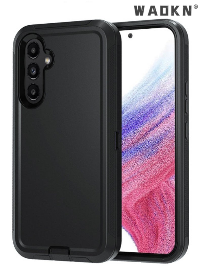 WAOKN - Defender Case for Samsung Galaxy A54 5G,Samsung A54 Phone Case Heavy Duty Shockproof Dustproof 3 in 1 Rugged Protective Bumper Cover for Galaxy A54 5G Black - Image 1
