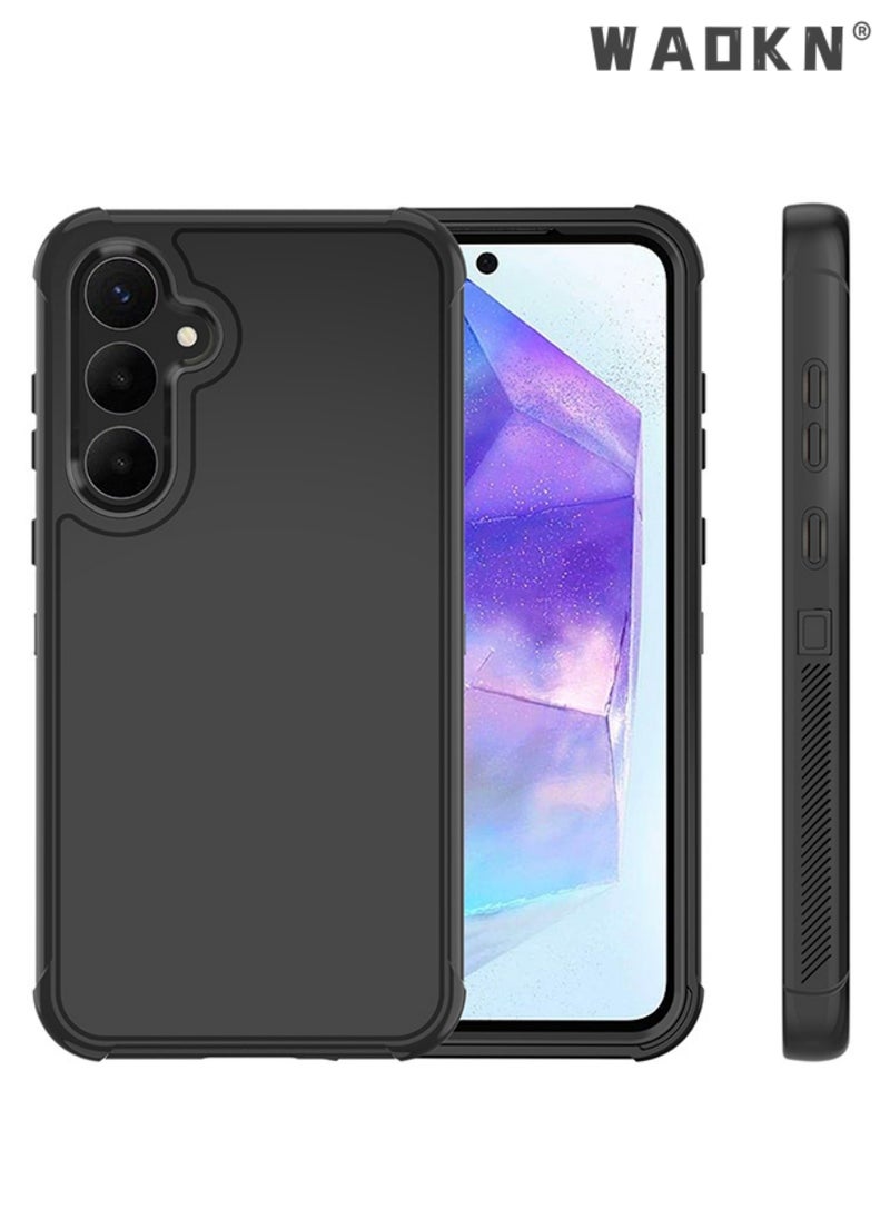 WAOKN - Defender Case for Samsung Galaxy A54 5G,Samsung A54 Phone Case Heavy Duty Shockproof Dustproof 3 in 1 Rugged Protective Bumper Cover for Galaxy A54 5G Black - Image 1