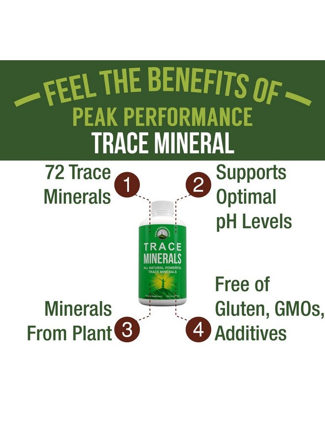 Peak Performance - Ultra High Purity Trace Minerals Liquid Drops For Water. Ionic Plant Based Fulvic Trace Mineral Drop Supplement + Magnesium. Replenishes Natural Minerals Electrolytes + Optimal Ph Levels - Image 1