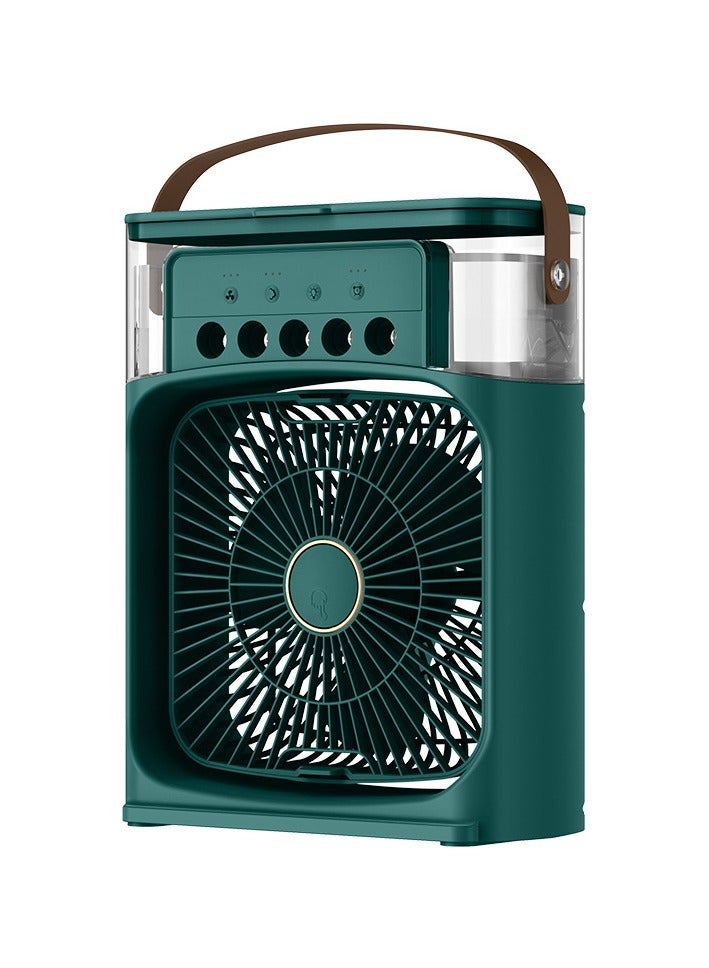 إسكدنيا مروحة مرطب محمولة مكيف هواء منزلي صغير مبرد هواء صغير تبريد مائي محمول ضبط الهواء للمكتب مروحة بثلاث سرعات (أخضر) - Image 1