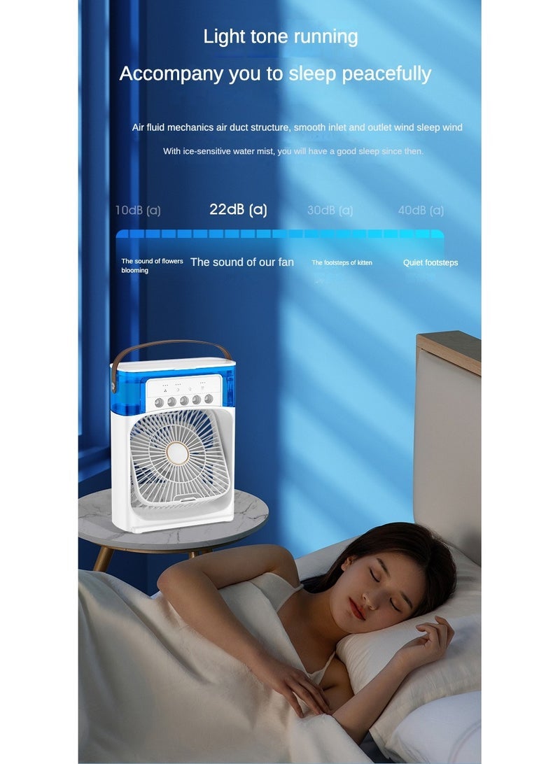 إسكدنيا مروحة مرطب محمولة مكيف هواء منزلي صغير مبرد هواء صغير تبريد مائي محمول ضبط الهواء للمكتب مروحة بثلاث سرعات (أخضر) - Image 3