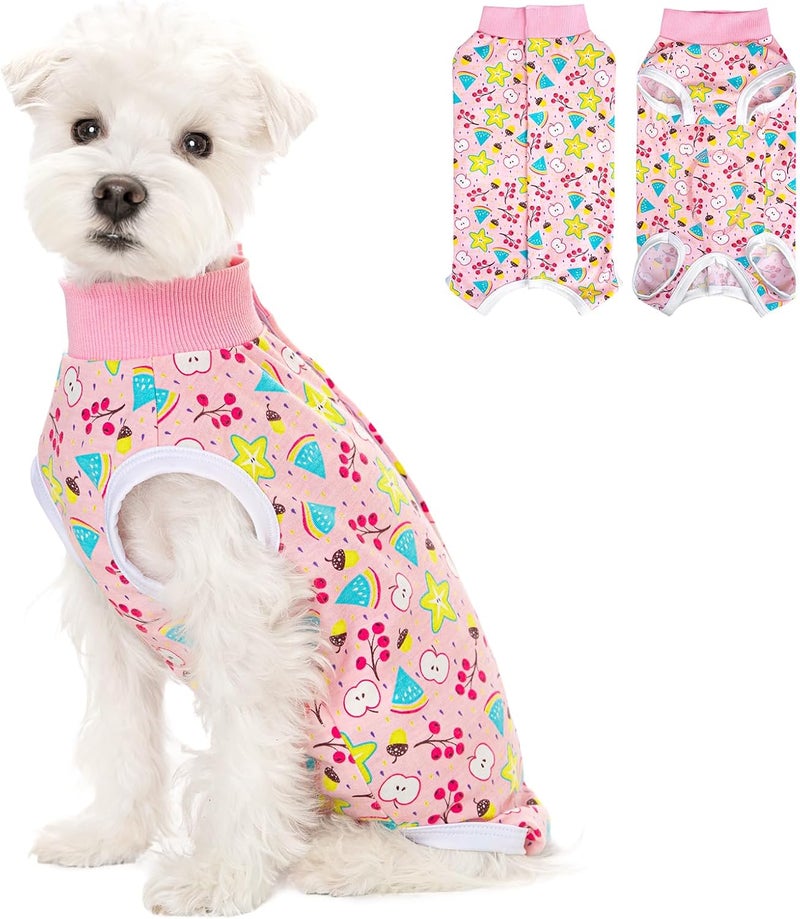 Coppthinktu Recovery Suit Dogs After Surgery Dog Onesie Bodysuit Neuter Spay Puppy Suits, Male Female Post-Op Surgery Clothes Wounds E-Collar Cone Alternative Anti Licking Fruit L - Image 1