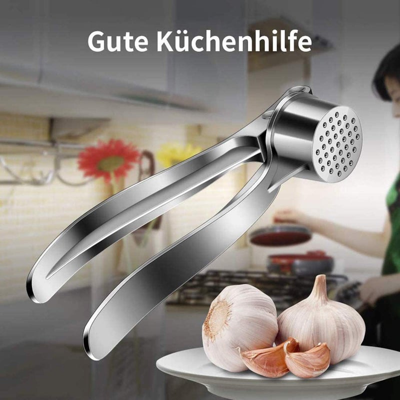 brandless Garlic Press Stainless Steel Premium Professional Kitchen Garlic Crusher Ergonomic Handle Rust Proof Easy Squeeze Clean Dishwasher Safe Kitchen Cooking Gadget - Image 3