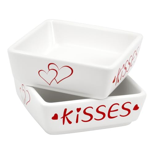 ISTOOLL Valentines Day Decorations 2pcs Ceramics Candy Mini Dish Chocolate Candy Storage for Home Kitchen Tiered Tray Table Galentines Day Party Centerpieces Decor - Image 1