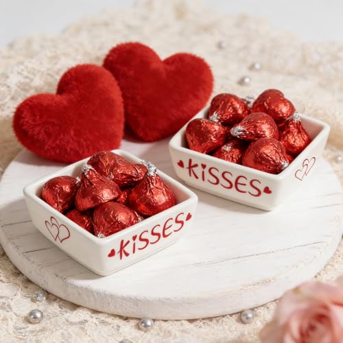 ISTOOLL Valentines Day Decorations 2pcs Ceramics Candy Mini Dish Chocolate Candy Storage for Home Kitchen Tiered Tray Table Galentines Day Party Centerpieces Decor - Image 5
