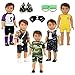 BARWA Boy Doll Clothes 5sets Boy Dolls Clothes 2 Pairs Shoes 1 Pair Glasses Compatible for 18 Inch Doll Outfit - Image 4
