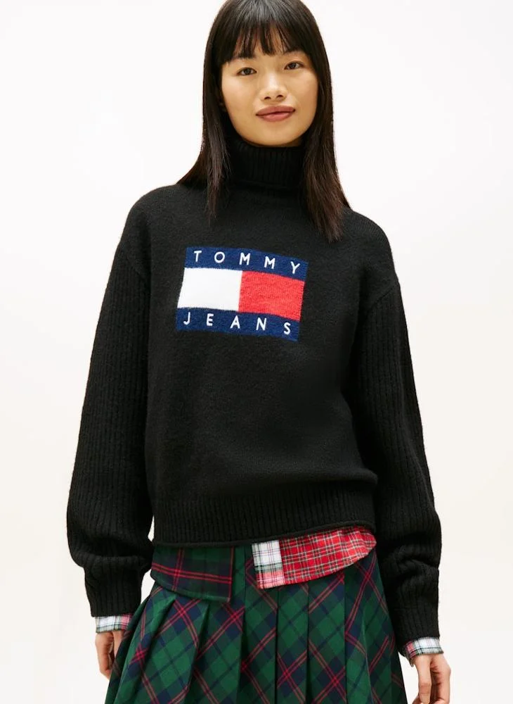 Logo Turtle Neck Pullover Sweater