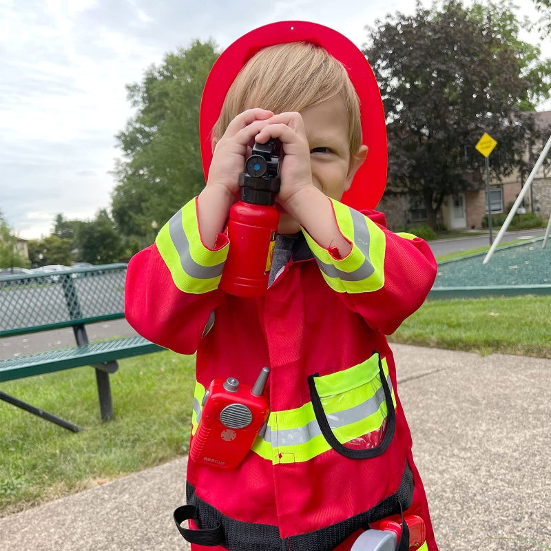 Liberry Fireman Costume for Kids 3 4 5 Years Old, Firefighter Tools with Fire Extinguisher, Pretend Play Toy Gift for Toddler Boys & Girls - Image 4