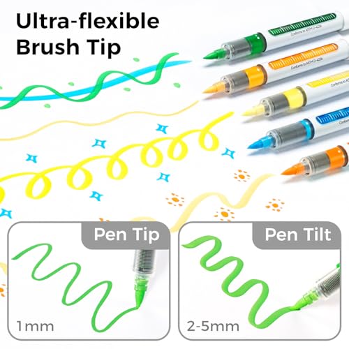 Ohuhu Acrylic Paint Markers Direct Liquid: 24 Colors Flexible Brush Tip Acrylic Markers High Opacity Paint Pens Waterproof Lightfast for Rock Easter Eggs Wood - Nahuku - Image 4