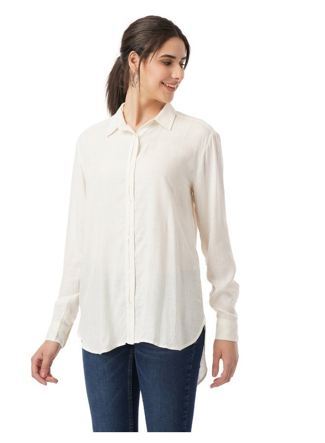 fyltr Women's Full Sleeves Casual Collar Regular Fit Top -LightweightSoft Handfeel - Image 1