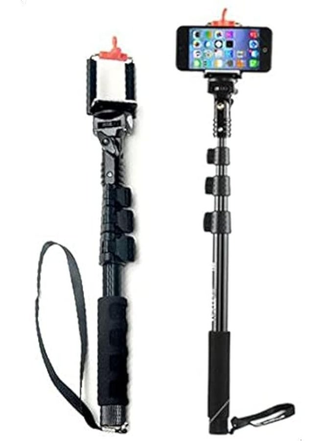 Extra Long Selfie Stick Monopod with Bluetooth Remote and Tripod Adapter - Lightweight, Durable, and Practical for Vlogging & Group Photos
