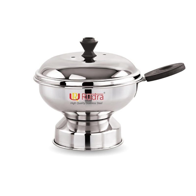 RUDRA Rudra Stainless Steel Chattu Pattu Puttu Maker with Handle Use with Pressure Cooker Puttu Kutti Puttu Steamer Silver Made in India  - Image 1