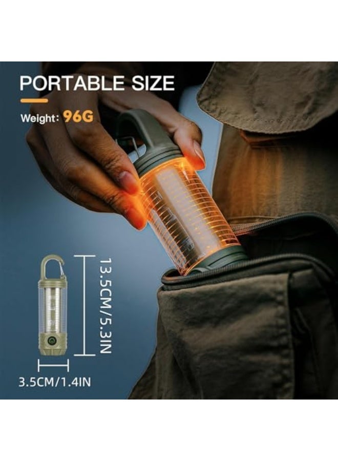 LED Camping Lantern, USB - C Rechargeable, Khaki/Olive Green, Multifunctional Outdoor Light with Long Battery Life, Waterproof & Mosquito - Repellent Feature - Image 2