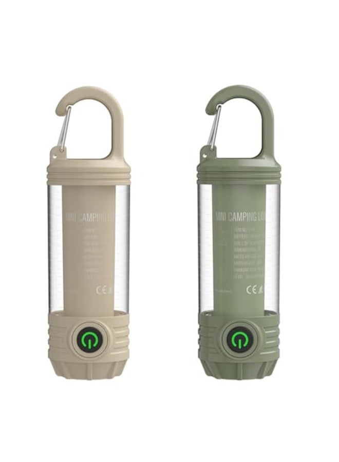 LED Camping Lantern, USB - C Rechargeable, Khaki/Olive Green, Multifunctional Outdoor Light with Long Battery Life, Waterproof & Mosquito - Repellent Feature - Image 1