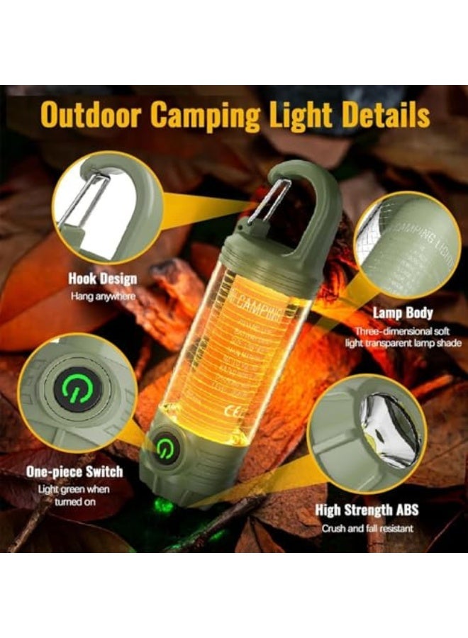 LED Camping Lantern, USB - C Rechargeable, Khaki/Olive Green, Multifunctional Outdoor Light with Long Battery Life, Waterproof & Mosquito - Repellent Feature - Image 5