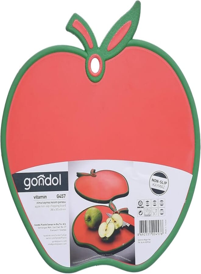Gondol Vitamin Non-Slip Chopping Board Red Apple Desing
