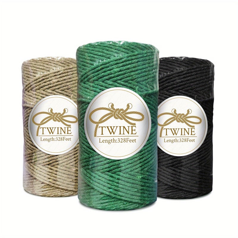 2 Rolls 328 Feet Jute Twine Garden String Brown Black 2Mm Diameter Extra Long Durable for Gardening Tomato Climbing Tying Plants Crafts Home Decor Floral Gift Wrapping - Image 1