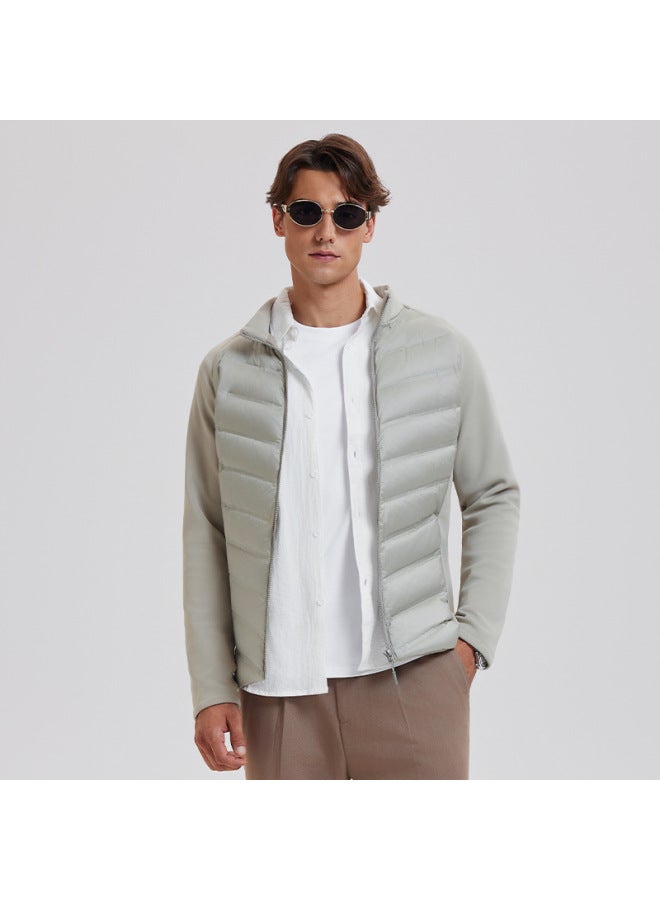 Men's Triple-protection Down Jacket With White Goose And Duck Down, Stand Collar, Ski Warm Padded Jacket, High-fill Down Padded Jacket For Men