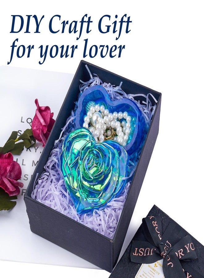 Dacies Heart Jar Resin Mold with Rose Lid Epoxy Resin Storage Box Casting Mould DIY Jewelry Trinket Candy Container Silicone Moulds Epoxy Concrete Cement Plaster Jesmonite Planter Candle Vessel Craft Molds - Image 5