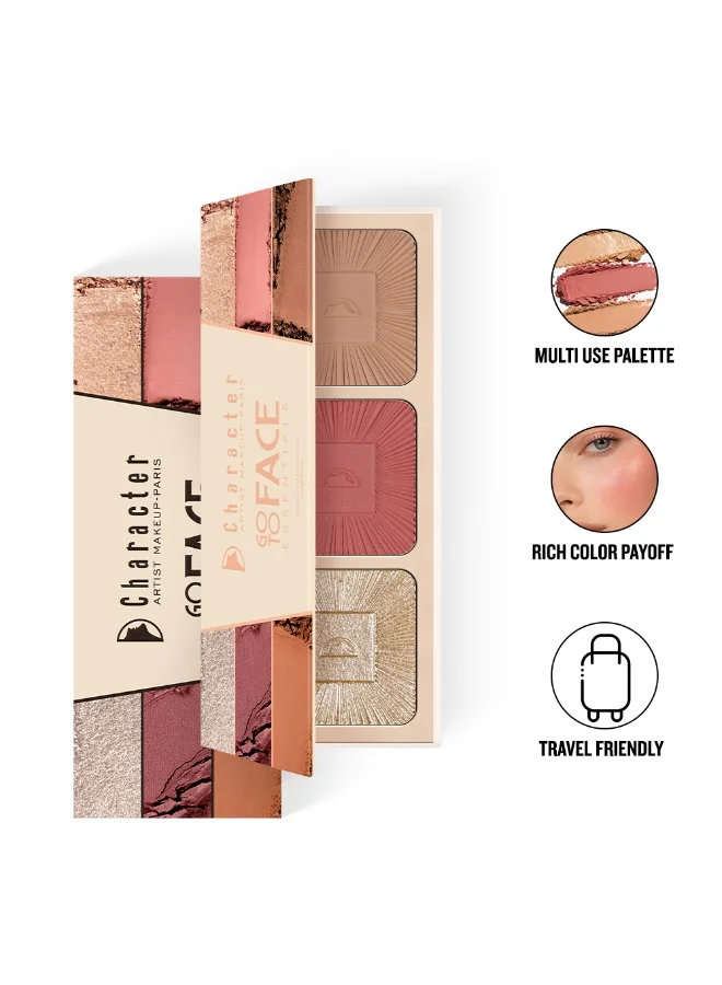 Character Character Go-To Face Essentials 3-in-1 Palette - Highlighter, Blush, Contour