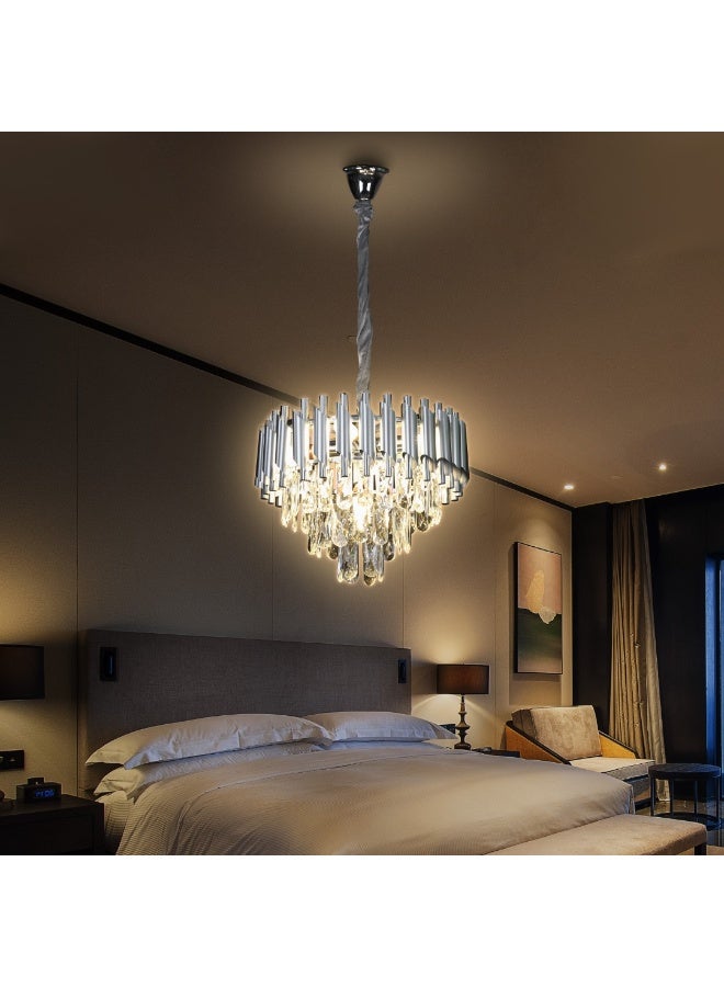 Hummer Modern silver chandelier E14, 40 cm  - Image 1