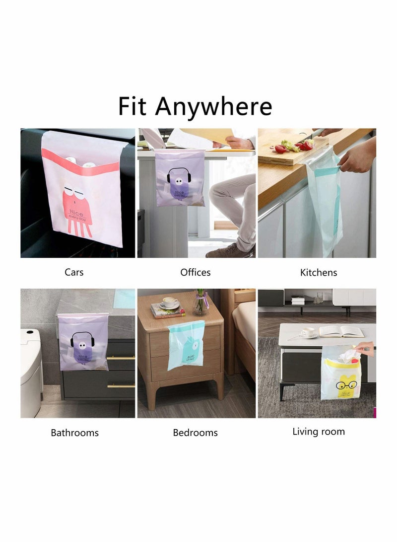 SYOSI Car Trash Bags, Easy Stick-On Disposable Portable Car Garbage Bags, Durable Waterproof Kitchen Trash Bag, Leak Proof Vomit Trash Bag Suitable for Cars, Bedrooms, Bathrooms, Offices (60 PCS) - Image 2