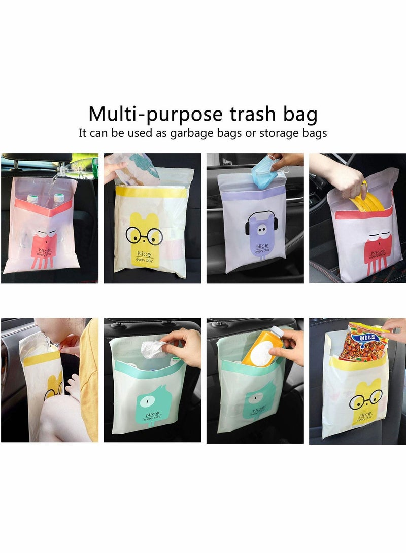 SYOSI Car Trash Bags, Easy Stick-On Disposable Portable Car Garbage Bags, Durable Waterproof Kitchen Trash Bag, Leak Proof Vomit Trash Bag Suitable for Cars, Bedrooms, Bathrooms, Offices (60 PCS) - Image 3