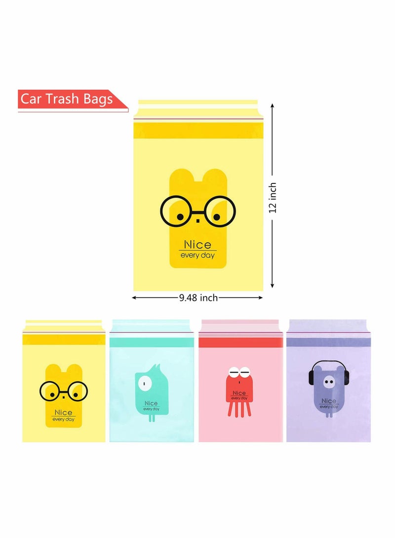 SYOSI Car Trash Bags, Easy Stick-On Disposable Portable Car Garbage Bags, Durable Waterproof Kitchen Trash Bag, Leak Proof Vomit Trash Bag Suitable for Cars, Bedrooms, Bathrooms, Offices (60 PCS) - Image 5