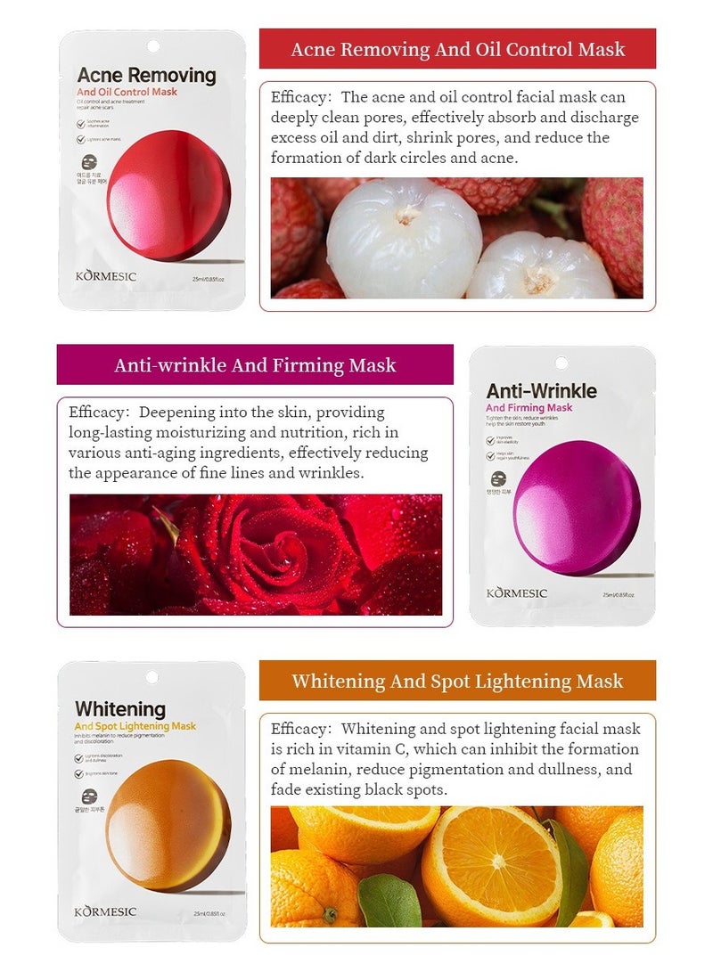 Kormesic Oil-Control Facial Mask 25ml-5 packs  - Mattifying & Purifying - Image 2