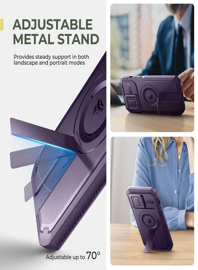 Dexnor for iPhone 14 Pro Max Case with Slide Camera Cover&Adjustable Kickstand & Built-in Screen Protector,Magnetic Rugged Shockproof Bumper Cases Heavy-duty Magnetic Protective Cover,Phantom Purple - Image 5